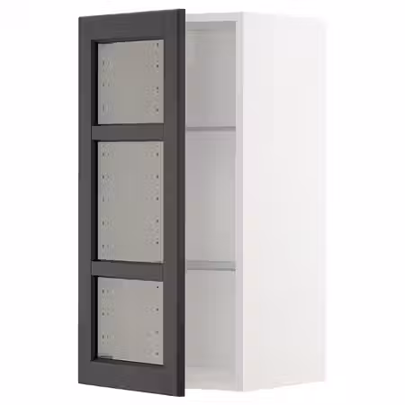 METOD Навесной шкаф/полки/стеклян дверца