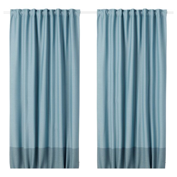Затемняющие гардины, 2 шт., синий 145x300 см IKEA MARJUN МАРЬЮН 604.140.64 - фото 1