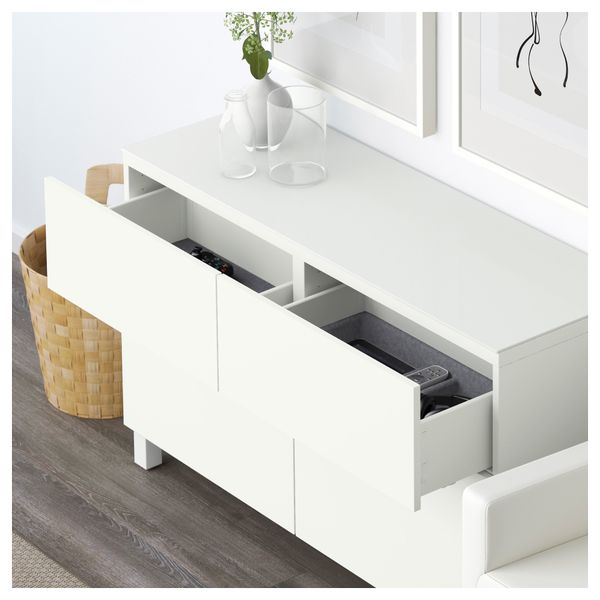 Комбинация для хранения с ящиками БЕСТО, Лаппвикен белый (120x40x74 см) - фото 3