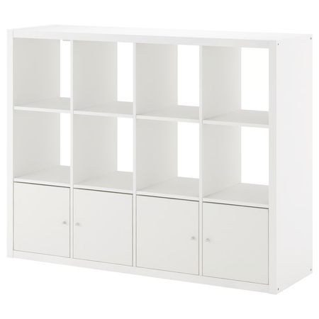 KALLAX Стеллаж с 4 вставками - белый 147x112 см