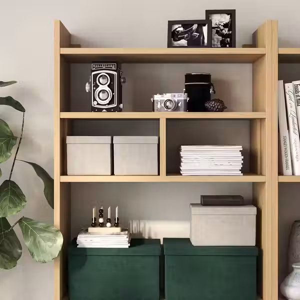 GJÄTTA ГЭТТА Коробка с крышкой - бархат светло-серый 18x25x15 см - фото 5