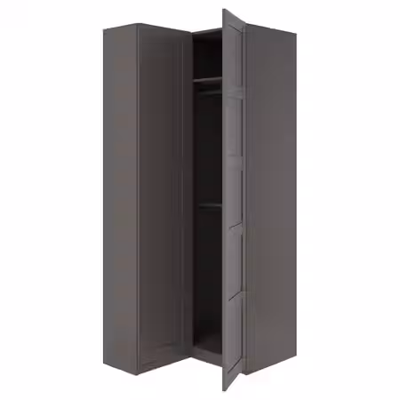 PAX / BERGSBO Гардероб угловой - темно-серый/темно-серый 111/88x236 см