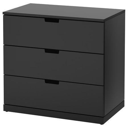 NORDLI Комод с 3 ящиками - антрацит 80x76 см
