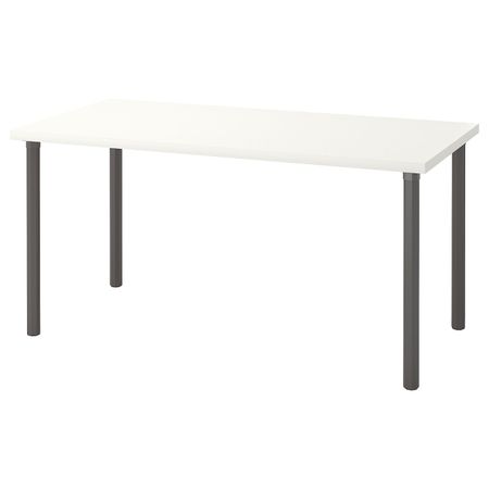Стол, белый, серый 150x75 см IKEA LINNMON ЛИННМОН / ALVARET АЛЬВАРЭТ 092.795.78