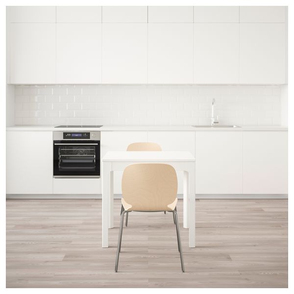 Стол и 2 стула ЭКЕДАЛЕН / СВЕН-БЕРТИЛЬ, белый, береза (80/120 см) - фото 2