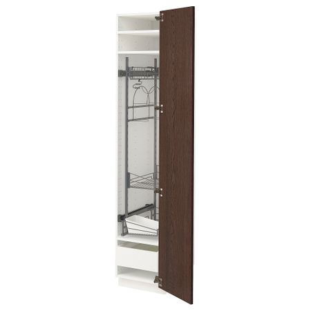 Высокий шкаф с отделением для аксессуаров для уборки, 40x60x200 cm IKEA METOD МЕТОД, MAXIMERA МАКСИМЕРА 494.048.96