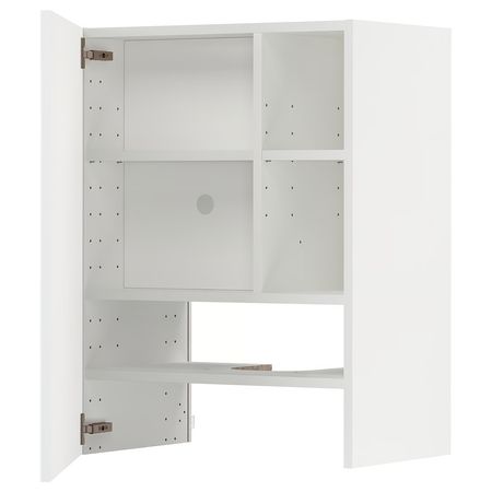 METOD Навесной шкаф д/вытяжки/полка/дверь - белый/Ringhult светло-серый 60x80 см