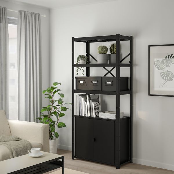 Коробка с крышкой, черный 25x35x20 см IKEA MANICK МАНИКК 103.889.01 - фото 5