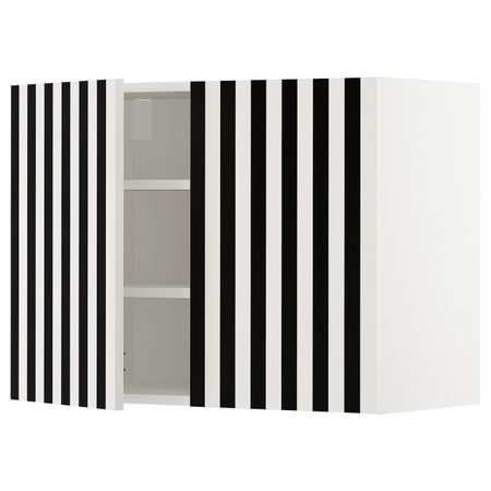 Навесной шкаф с полками/2дверцы, белый, Иттербин с печатным рисунком 80x60 см IKEA МЕТОД 992.870.55