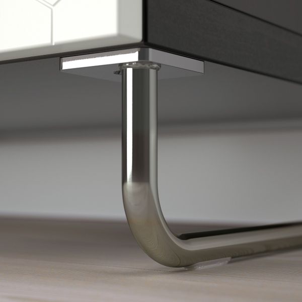 Комбинация для хранения с дверцами, черно-коричневый/вассвикен/суларп белый 120x40x74 см IKEA БЕСТО 192.669.43 - схема-чертеж с размерами