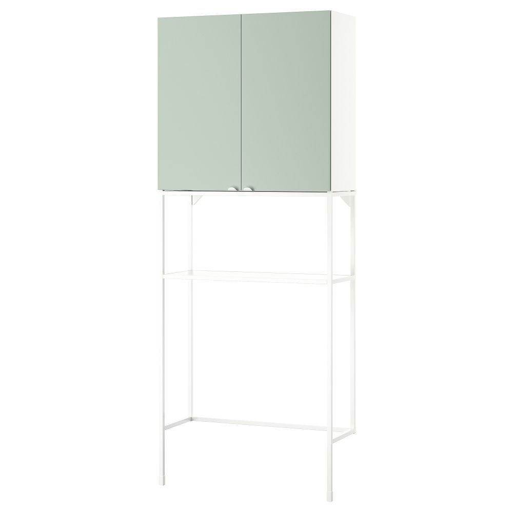 Комбинация для хранения, белый, бледный серо-зеленый, 80x32x204 см IKEA BEGIVENHET БЕГИВЕНХЕТ 594.973.19 - фото 1