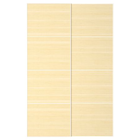 Пара раздвижных дверей, светлый бамбук 150x236 см IKEA FJELLHAMAR ФЬЕЛЬХАМАР 693.114.86