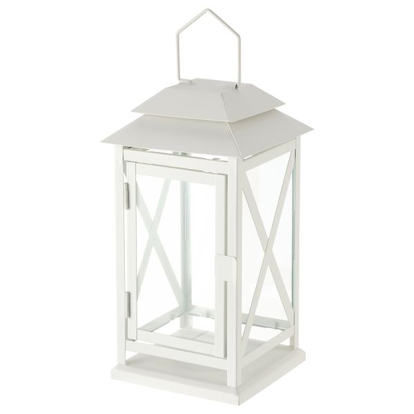 Фонарь дляформовой свечи,д/дома/улицы, белый 29 см IKEA BEFÄSTA БЕФЭСТА 605.111.21 - фото 1