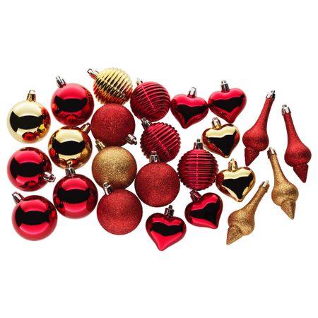 Подвесные украшения, 24 предмета ВИНТЕР 2017, красный, золотой