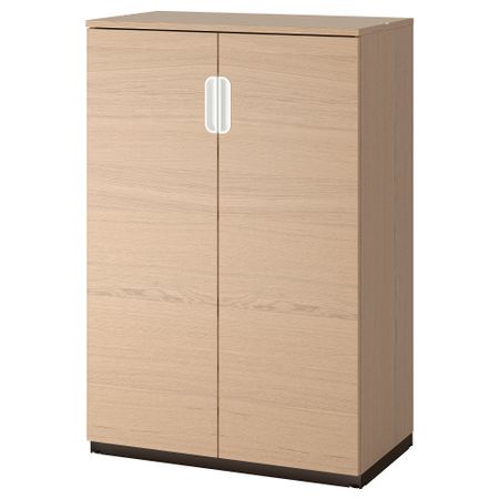 Шкаф с дверями, 80x120 см, дубовый шпон, беленый IKEA GALANT ГАЛАНТ 903.651.37