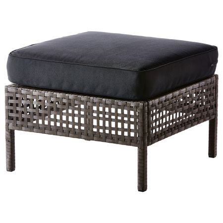 Садовый табурет для ног КУНГСХОЛЬМЕН / КУНГСЭ, черно-коричневый, черный