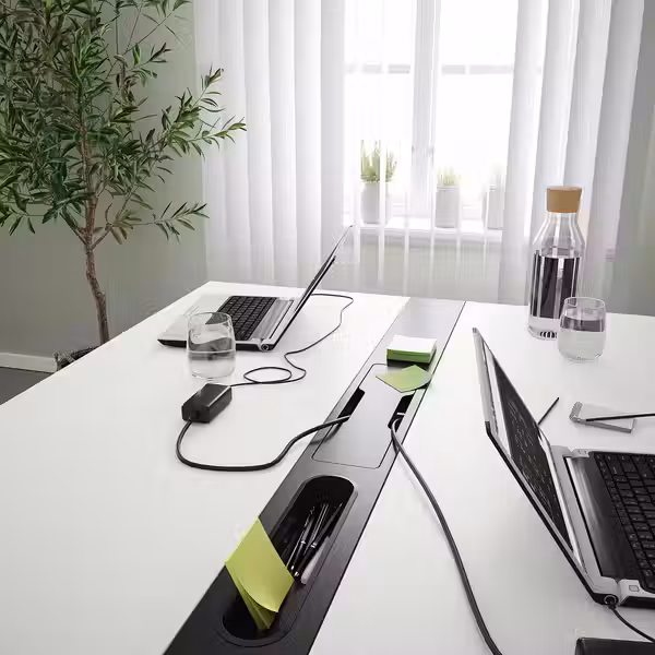 MITTZON МИТТЗОН Конференц-стол - белый/чёрный 140x108x75 см - фото 4