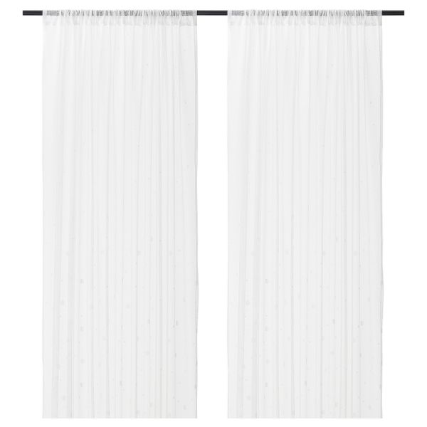 Гардины, 2 шт., белый круги 145x300 см IKEA IRMALI ИРМАЛИ 404.647.76 - фото 1