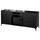 Тумба под ТВ БЕСТО, Лаксвикен черный, Сельсвикен глянцевый/черный (180x40x74 см)