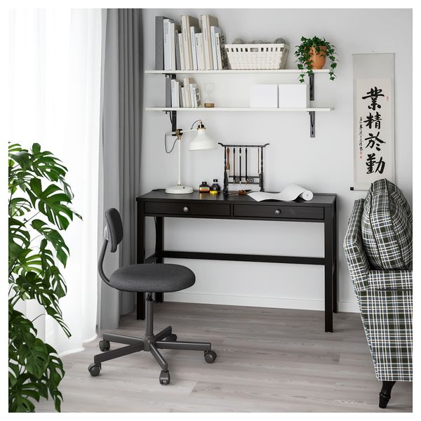 Стол с 2 ящиками, 120x47 см, черно-коричневый IKEA HEMNES ХЕМНЭС 103.632.17 - фото 5