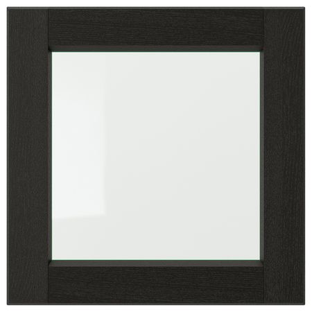 Стеклянная дверь, черная морилка 40x40 см IKEA LERHYTTAN ЛЕРХЮТТАН 903.565.19