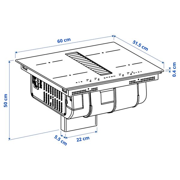 TÄCKNAN Индукционная панель/вытяжка - ИКЕА 300 чёрный 60 см - фото 7