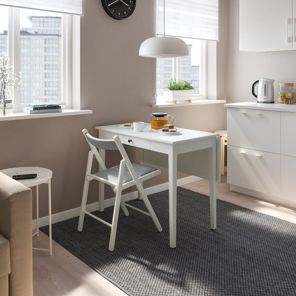 Стол и 1 стул, белый/Книса светло-серый IKEA IDANÄS ИДАНЭС / TERJE ТЕРЬЕ 293.887.55 - схема-чертеж с размерами