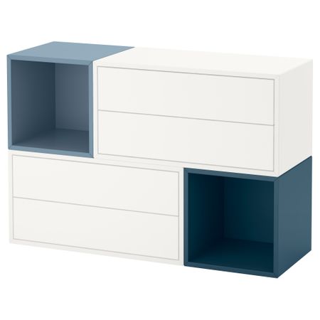 Комбинация настенных шкафов ЭКЕТ, белый/голубой, темно-синий (105x35x70 см)