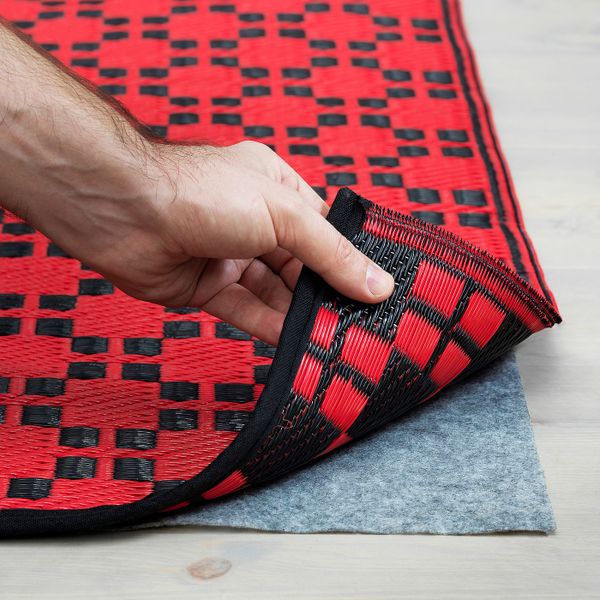 Ковер, безворсовый, красный/черный 75x150 см IKEA SAMMANKOPPLA САММАНКОППЛА 104.743.76 - фото 2