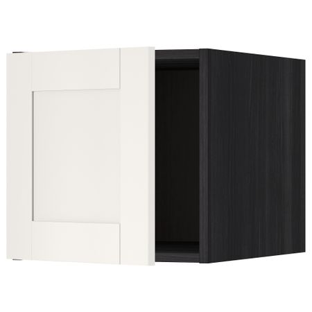 Верхний шкаф МЕТОД, черный, Сэведаль белый (40x40 см)