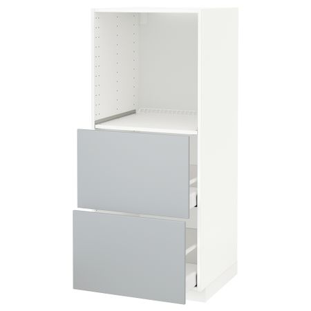 Высокий шкаф с 2 ящиками для духовки, 60x60x140 cm IKEA METOD МЕТОД, MAXIMERA МАКСИМЕРА 590.202.37