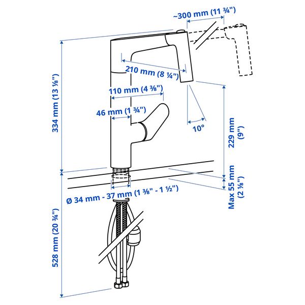 IKEA, дополнительный ракурс - схема-чертеж с размерами