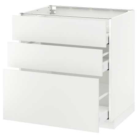 Напольный шкаф с 3 ящиками МЕТОД / МАКСИМЕРА, белый, Хэггеби белый