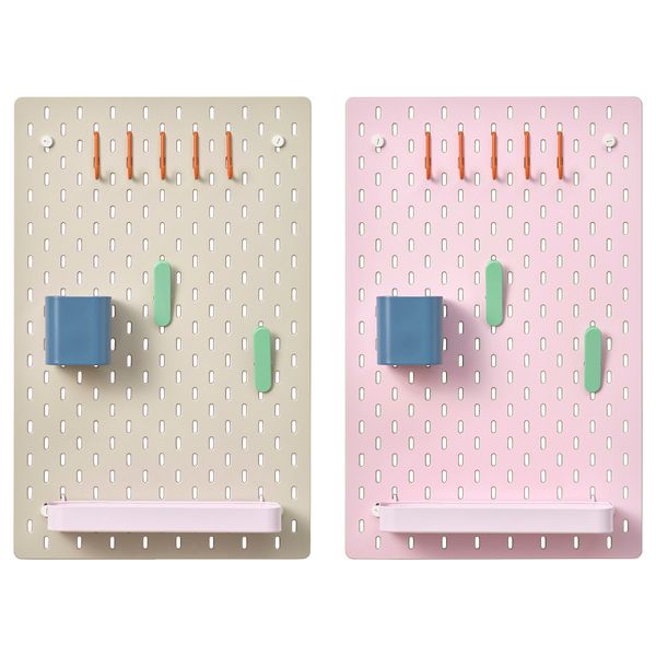 Настенная панель, комбинация, разноцветный, 36x56 см IKEA SKÅDIS СКОДИС 695.906.04 - схема-чертеж с размерами