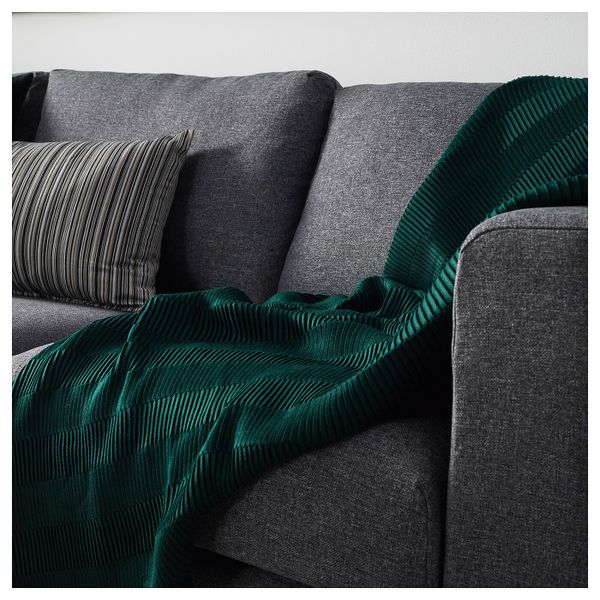 Плед, зеленый, 120x160 см IKEA ВЭГМОЛЛА 803.522.82 - фото 6