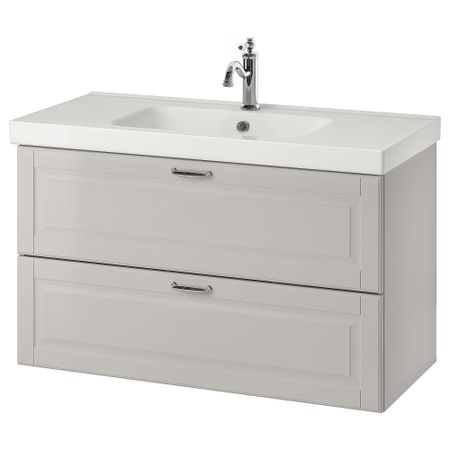 Шкаф для раковины с 2 ящиками, 103x49x64 cm IKEA ODENSVIK ОДЕНСВИК, GODMORGON ГОДМОРГОН 392.932.43