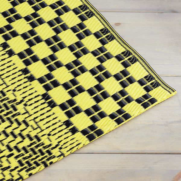 Ковер, безворсовый, желтый/черный 75x150 см IKEA SAMMANKOPPLA САММАНКОППЛА 904.643.16 - фото 2