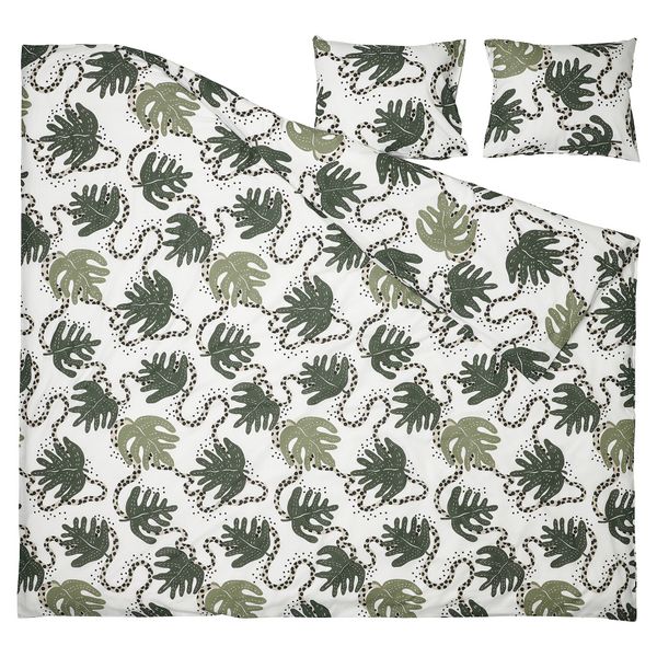 Пододеяльник и 2 наволочки, 240x220/50x60 см, белый/зеленый IKEA KLÄTTERKALLA 905.409.90 - схема-чертеж с размерами