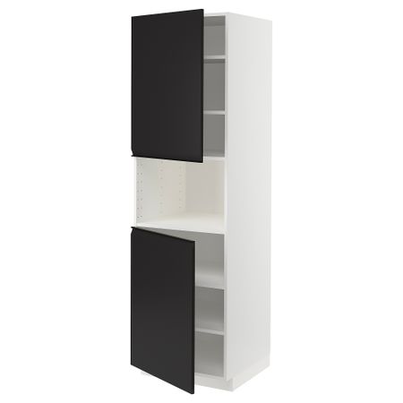 Высокий шкаф для СВЧ, 2 дверцы, полки IKEA METOD МЕТОД 094.940.64