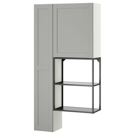 Комбинация для хранения, антрацит, серый каркас, 90x32x180 см IKEA BEGIVENHET БЕГИВЕНХЕТ 895.479.16