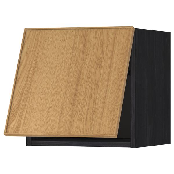 Горизонтальный навесной шкаф МЕТОД, черный, Экестад дуб - схема-чертеж с размерами