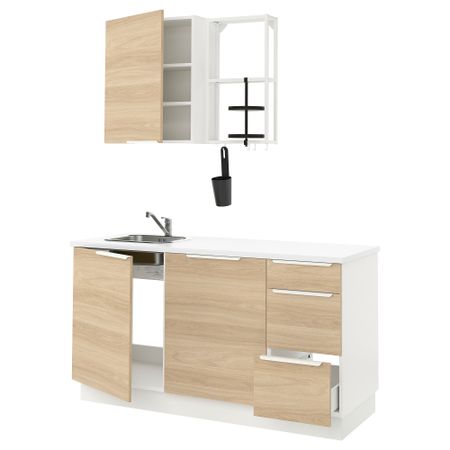 Кухня, белый, под дуб, 163x63.5x222 см IKEA BEGIVENHET БЕГИВЕНХЕТ 593.373.35