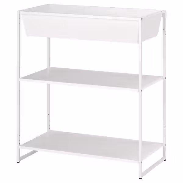 JOSTEIN Стеллаж с контейнером - д/дома/улицы/металлический белый 81x40x90 см - фото 1