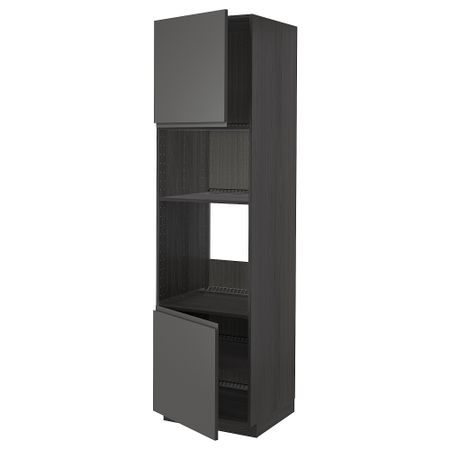 Высокий шкаф для духовки, СВЧ, 2 дверцы, полки, 60x60x220 cm IKEA METOD МЕТОД 994.654.63
