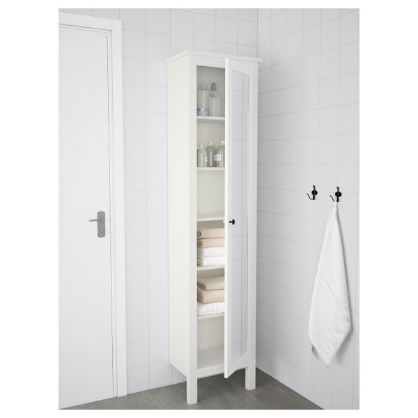 Высокий шкаф с зеркальной дверцей, белый 49x31x200 см IKEA HEMNES ХЕМНЭС 803.690.13 - фото 2