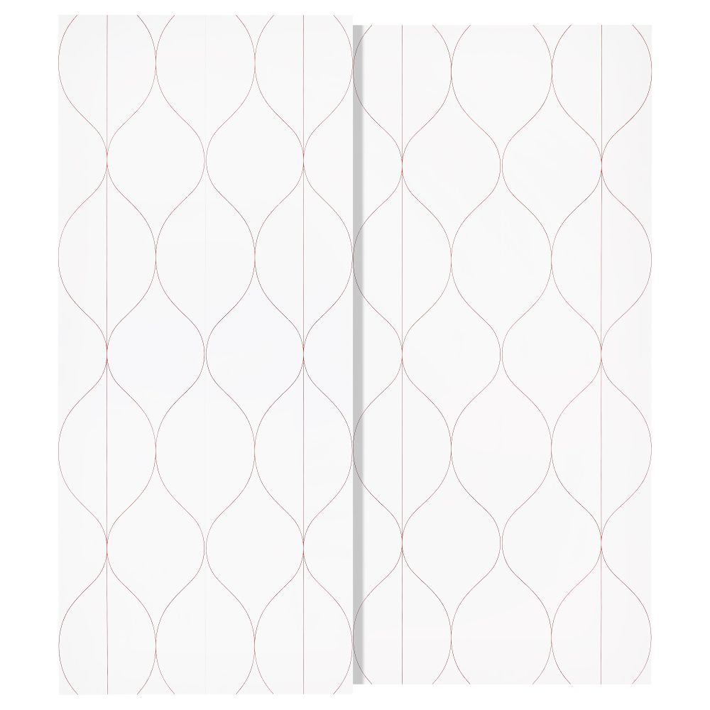 Пара раздвижных дверей СВОРКМО, сетчатый орнамент белый, оранжевый - схема-чертеж с размерами