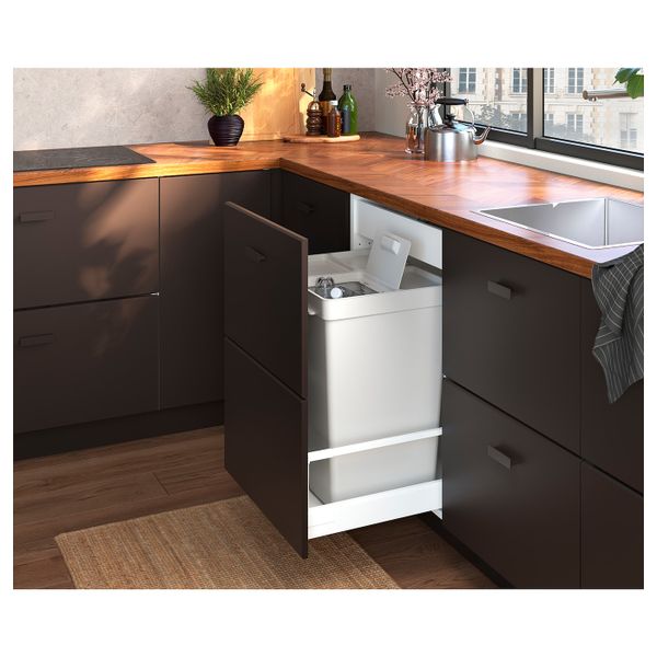 Контейнер с крышкой, светло-серый 35 л IKEA HÅLLBAR ХОЛЛБАР 104.202.08 - фото 3