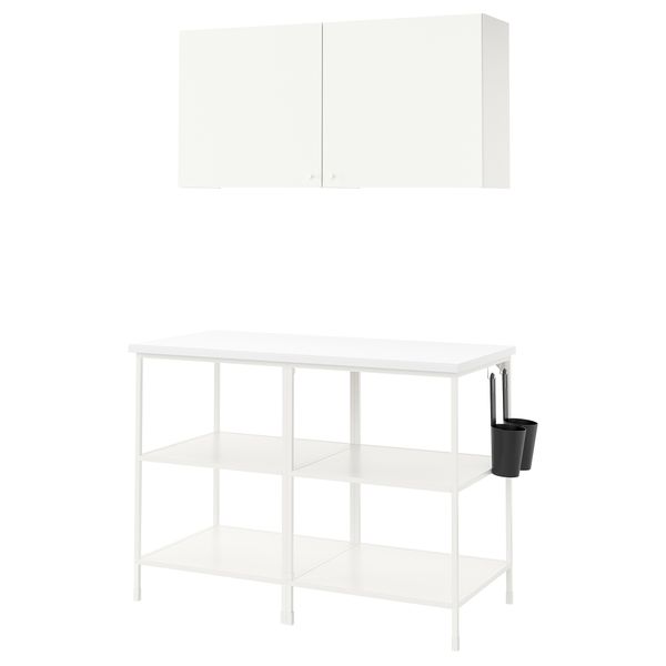 Комбинация для хранения, 123x63.5x207 см, белый IKEA BEGIVENHET БЕГИВЕНХЕТ 893.315.58 - фото 1