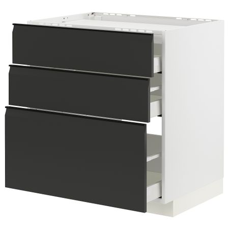 Шкаф для варочной панели, 3 фасада, 3 ящика IKEA METOD МЕТОД, MAXIMERA МАКСИМЕРА 894.931.26