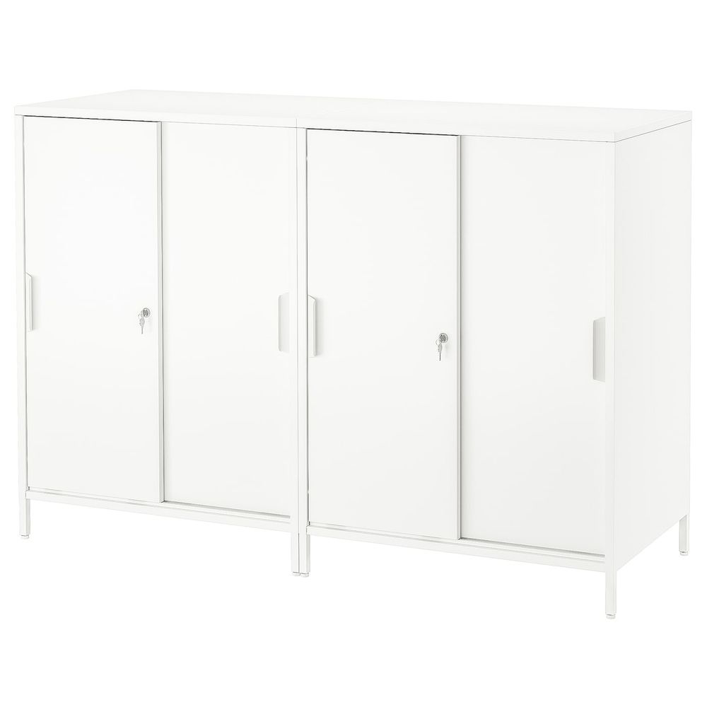 Шкаф с раздвижными дверцами, белый 160x110 см IKEA TROTTEN ТРОТТЕН 194.296.62 - фото 1